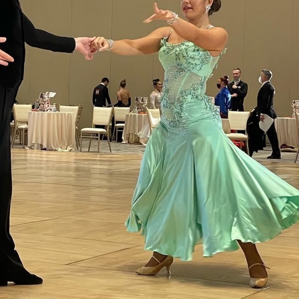 Elegant Mint Green Ballroom Dance Dress